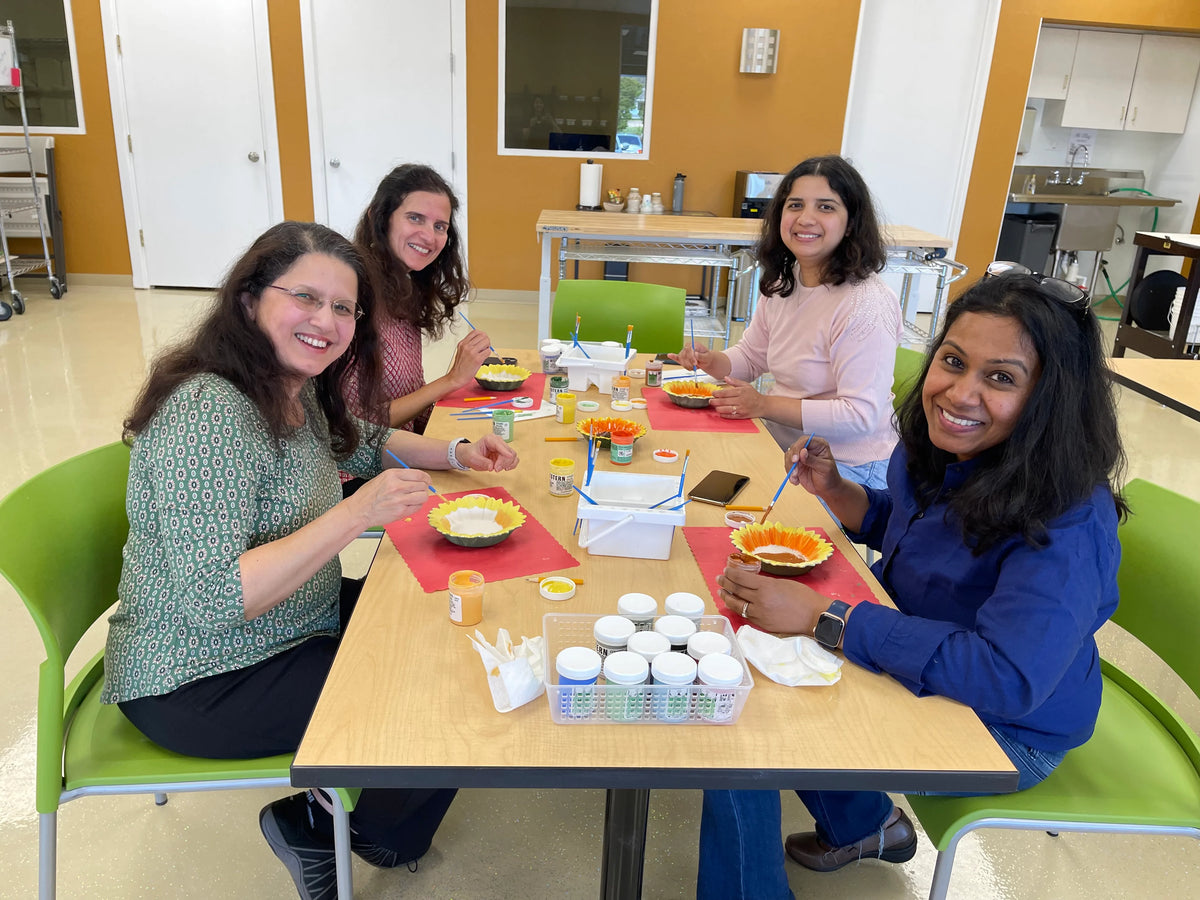 Ananya’s birthday party. Pottery Painting Feb 19th, 11am-1pm